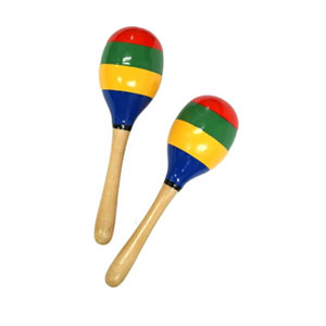 Wooden Maracas 9" (Color)