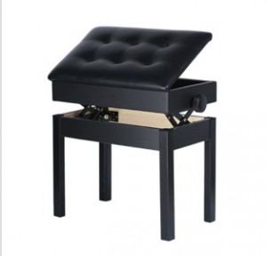Piano Bench Height Adj. W/Storage (Black)