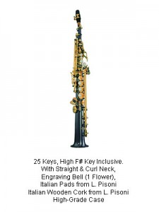 Sopr. Sax (LB-354BG) 黑身金鍵直咀高音色士