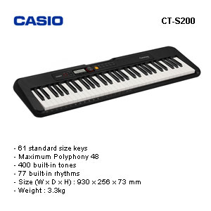 Casio CT-S200 BK (61) Keyboard +SA48-18BS