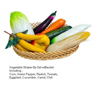 Vegetable Shaker 8p Set w/Basket -