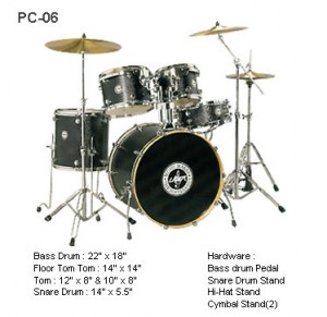 5p Drum Set Lazer PC-06 (W.Rd)