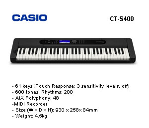 Casio CT-S400 (61) Keyboard