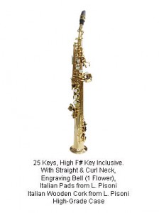 Sopr. Sax (LB-354G) 金色直咀高音色士