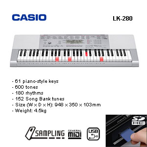 Casio LK-280 (61) Keyboard +95100LE
