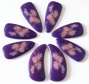 古箏甲 (紫色*花) 8p 大