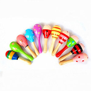 Mini Wooden Maracas (Assorted Color)