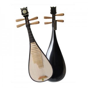 琵琶 敦煌 597 如意頭 白木 黃檀軫 連袋